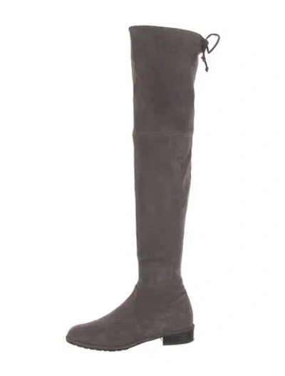 Pre-owned Stuart Weitzman Suede Boots In Gray