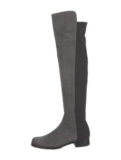 Pre-owned Stuart Weitzman Suede Boots In Gray