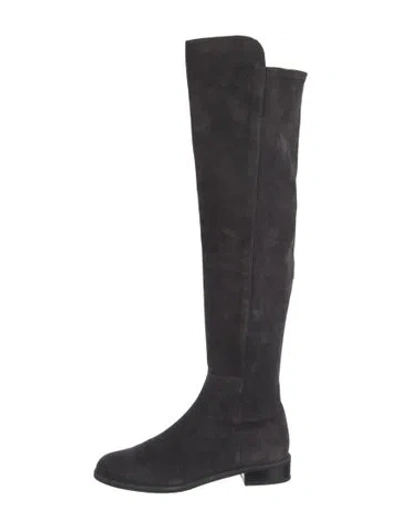 Pre-owned Stuart Weitzman Suede Boots In Gray