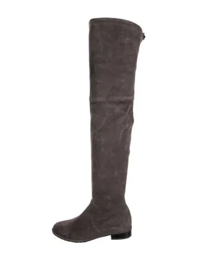 Pre-owned Stuart Weitzman Suede Boots In Gray