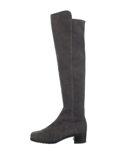 Pre-owned Stuart Weitzman Suede Boots In Gray