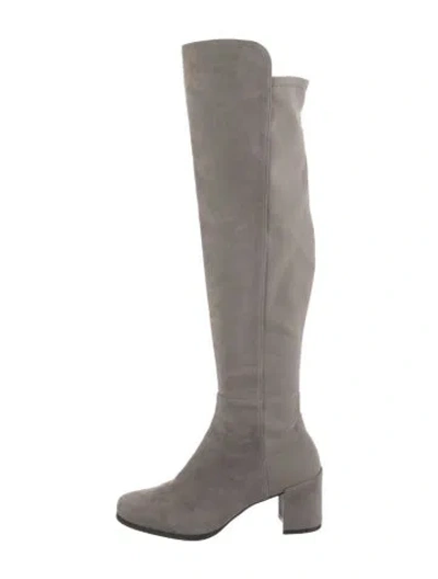 Pre-owned Stuart Weitzman Suede Boots In Gray