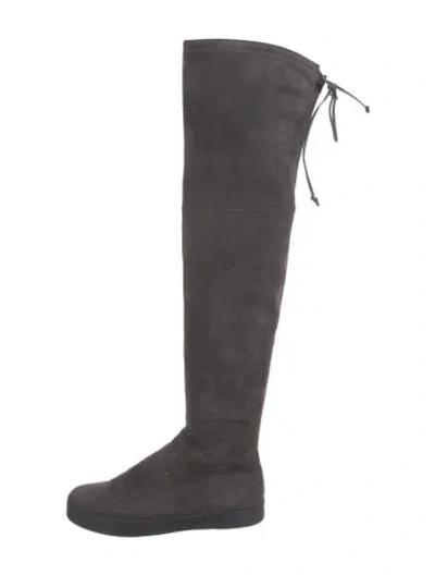 Pre-owned Stuart Weitzman Suede Boots In Gray
