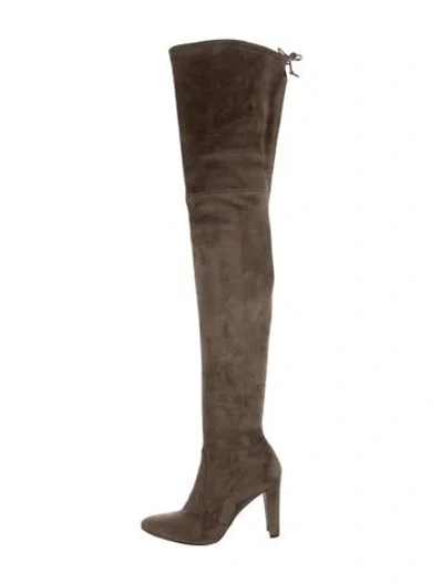 Pre-owned Stuart Weitzman Suede Boots In Gray