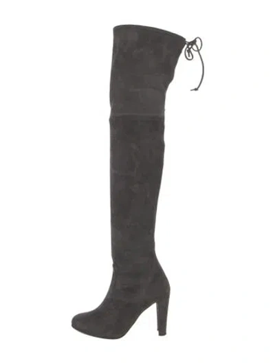 Pre-owned Stuart Weitzman Suede Boots In Gray