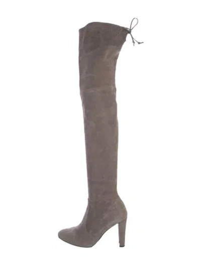 Pre-owned Stuart Weitzman Suede Boots In Gray