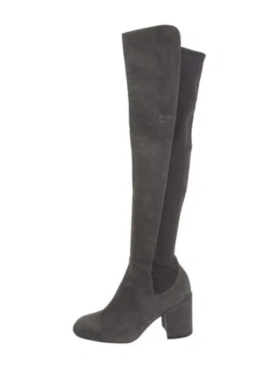 Pre-owned Stuart Weitzman Suede Boots In Gray