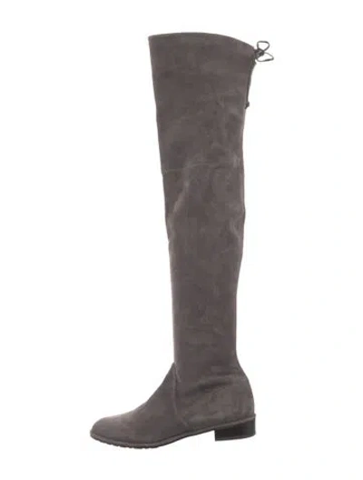 Pre-owned Stuart Weitzman Suede Boots In Gray