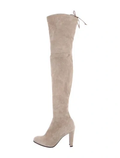 Pre-owned Stuart Weitzman Suede Boots In Gray