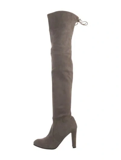 Pre-owned Stuart Weitzman Suede Boots In Gray