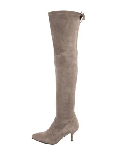 Pre-owned Stuart Weitzman Suede Boots In Gray