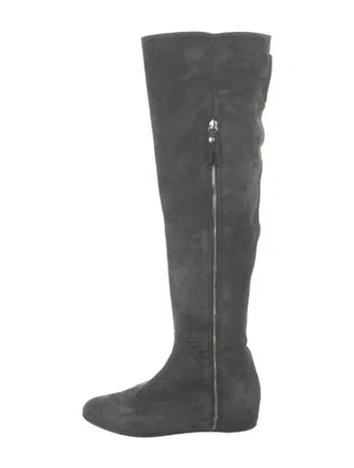 Pre-owned Stuart Weitzman Suede Boots In Gray