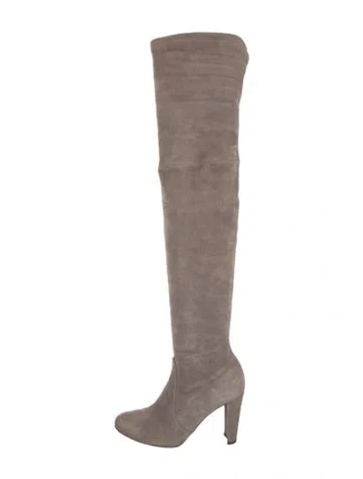 Pre-owned Stuart Weitzman Suede Boots In Gray