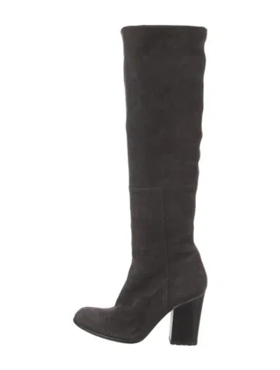 Pre-owned Stuart Weitzman Suede Boots In Gray