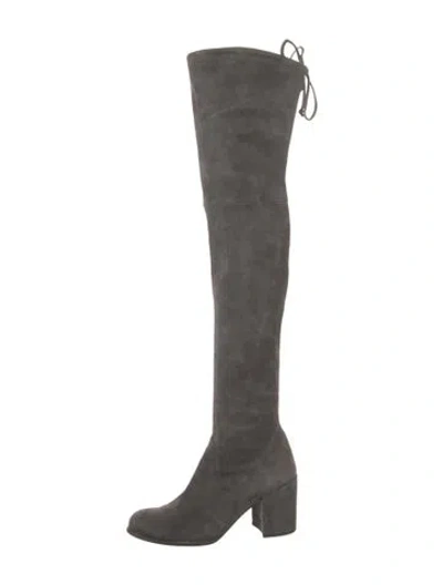 Pre-owned Stuart Weitzman Suede Boots In Gray