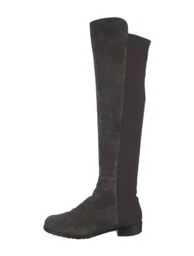 Pre-owned Stuart Weitzman Suede Boots In Gray