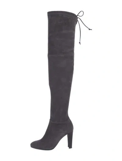 Pre-owned Stuart Weitzman Suede Boots In Gray