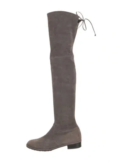 Pre-owned Stuart Weitzman Suede Boots In Gray