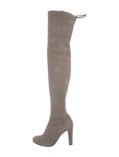 Pre-owned Stuart Weitzman Suede Boots In Gray