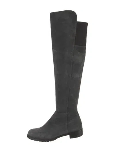 Pre-owned Stuart Weitzman Suede Boots In Gray