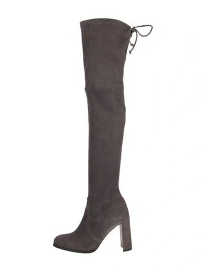 Pre-owned Stuart Weitzman Suede Boots In Gray