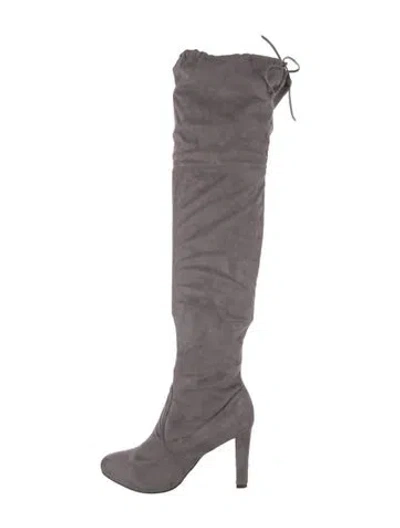 Pre-owned Stuart Weitzman Suede Boots In Gray
