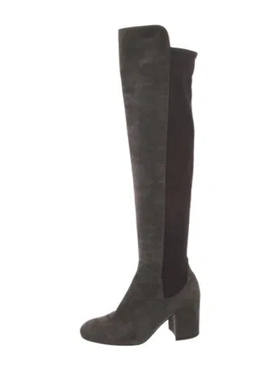 Pre-owned Stuart Weitzman Suede Boots In Gray