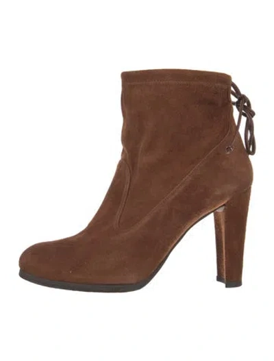 Pre-owned Stuart Weitzman Suede Boots In Gray