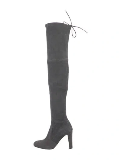 Pre-owned Stuart Weitzman Suede Boots In Gray
