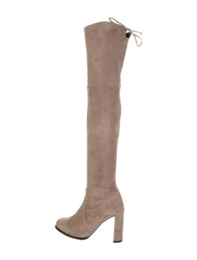 Pre-owned Stuart Weitzman Suede Boots In Gray