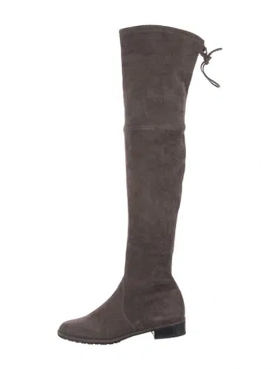 Pre-owned Stuart Weitzman Suede Boots In Gray