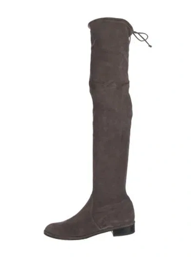 Pre-owned Stuart Weitzman Suede Boots In Gray