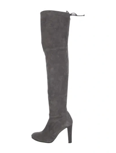 Pre-owned Stuart Weitzman Suede Boots In Gray