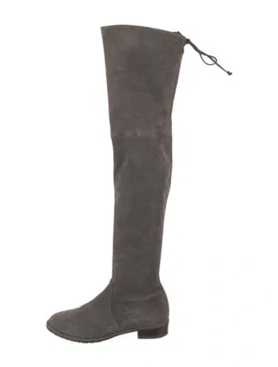 Pre-owned Stuart Weitzman Suede Boots In Gray