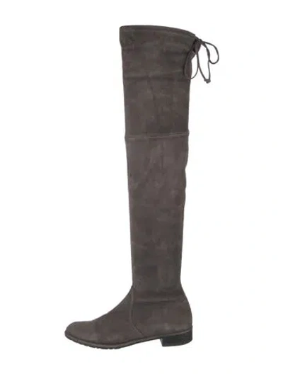 Pre-owned Stuart Weitzman Suede Boots In Gray