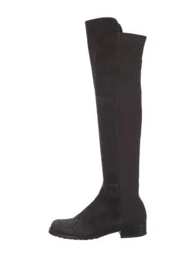 Pre-owned Stuart Weitzman Suede Boots In Gray