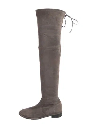 Pre-owned Stuart Weitzman Suede Boots In Gray