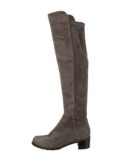 Pre-owned Stuart Weitzman Suede Boots In Gray