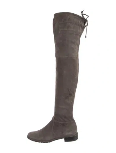 Pre-owned Stuart Weitzman Suede Boots In Gray