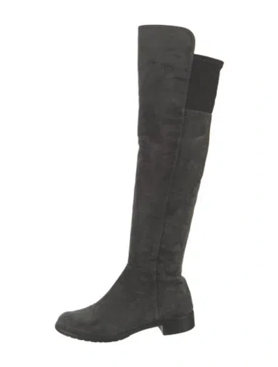 Pre-owned Stuart Weitzman Suede Boots In Gray