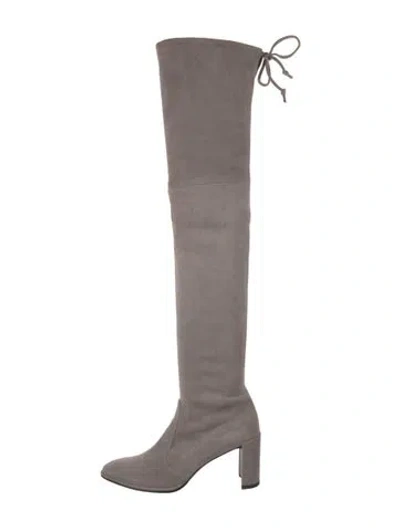 Pre-owned Stuart Weitzman Suede Boots In Gray