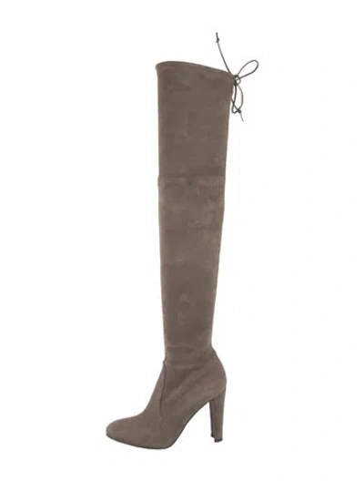 Pre-owned Stuart Weitzman Suede Boots In Gray