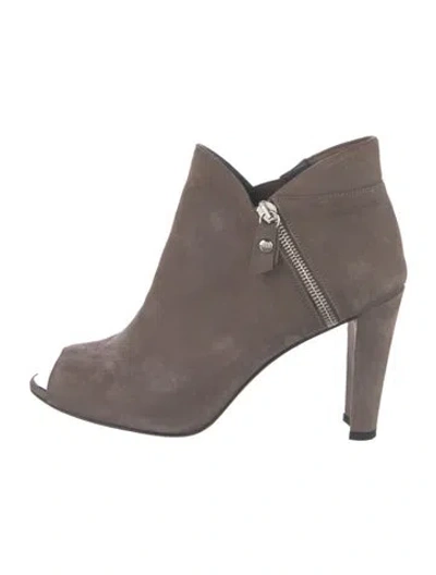 Pre-owned Stuart Weitzman Suede Boots In Gray
