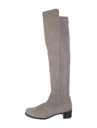 Pre-owned Stuart Weitzman Suede Boots In Gray