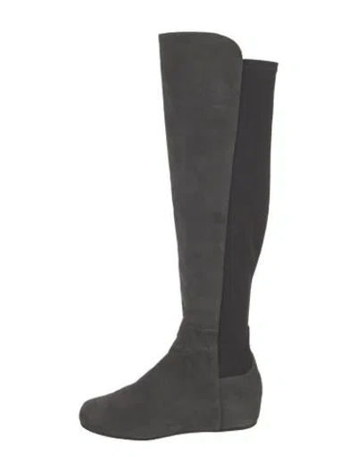 Pre-owned Stuart Weitzman Suede Boots In Gray