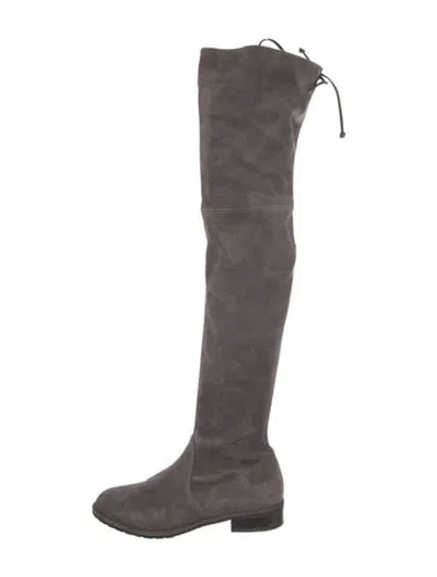 Pre-owned Stuart Weitzman Suede Boots In Gray