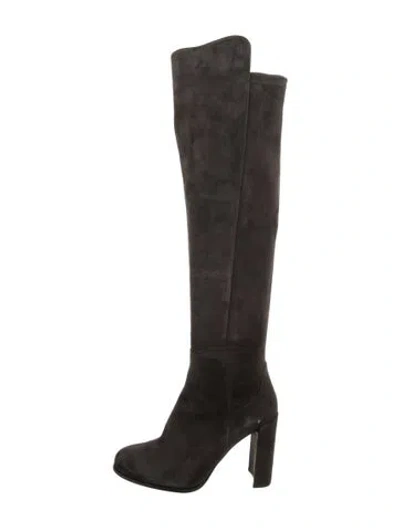 Pre-owned Stuart Weitzman Suede Boots In Gray