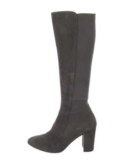 Pre-owned Stuart Weitzman Suede Boots In Gray