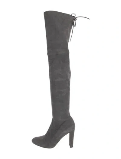 Pre-owned Stuart Weitzman Suede Boots In Gray