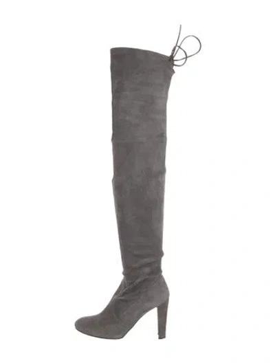 Pre-owned Stuart Weitzman Suede Boots In Gray